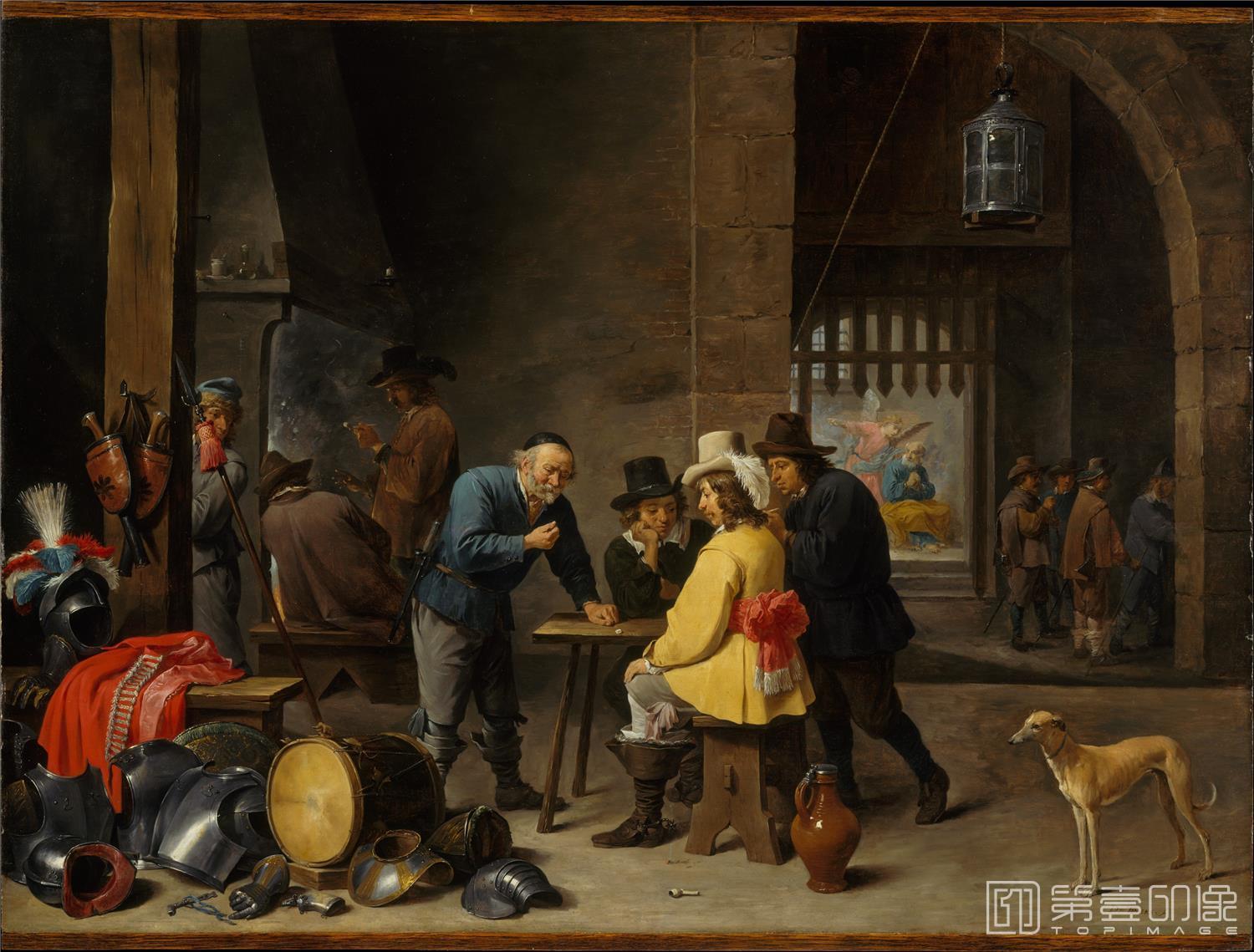 美国纽约大都会美术馆油画藏画-David Teniers the YoungeGuardroom
